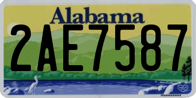 AL license plate 2AE7587