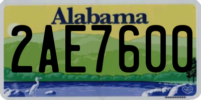 AL license plate 2AE7600