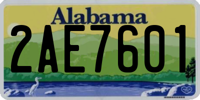 AL license plate 2AE7601