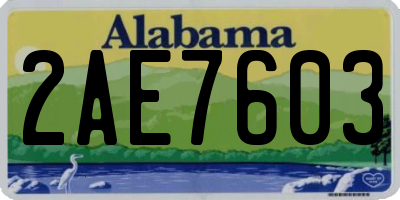 AL license plate 2AE7603