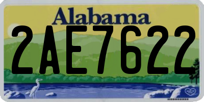 AL license plate 2AE7622