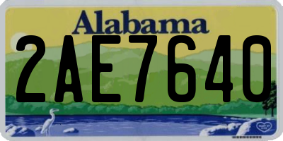 AL license plate 2AE7640