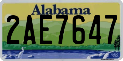 AL license plate 2AE7647