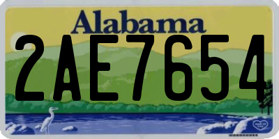 AL license plate 2AE7654