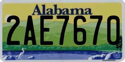 AL license plate 2AE7670