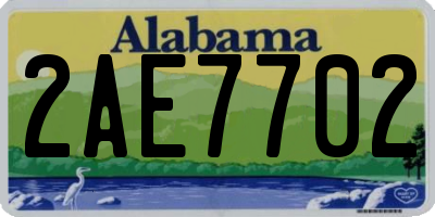 AL license plate 2AE7702