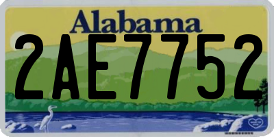 AL license plate 2AE7752
