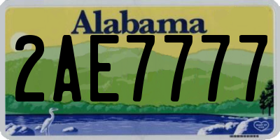 AL license plate 2AE7777