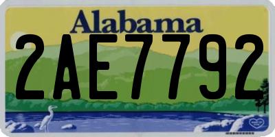 AL license plate 2AE7792