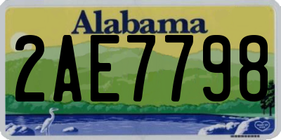 AL license plate 2AE7798