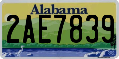 AL license plate 2AE7839