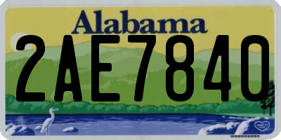 AL license plate 2AE7840