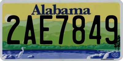 AL license plate 2AE7849