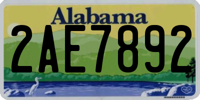 AL license plate 2AE7892