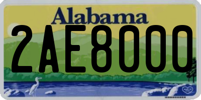 AL license plate 2AE8000