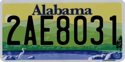 AL license plate 2AE8031