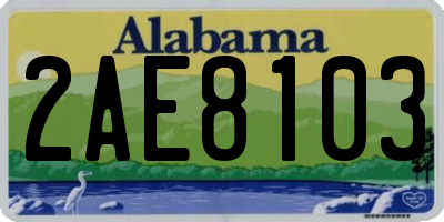 AL license plate 2AE8103