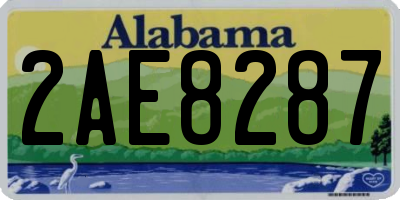 AL license plate 2AE8287