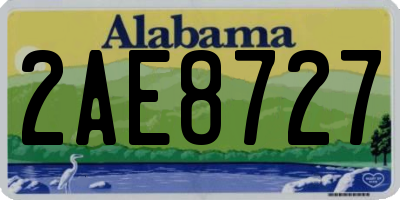 AL license plate 2AE8727
