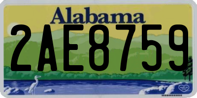 AL license plate 2AE8759
