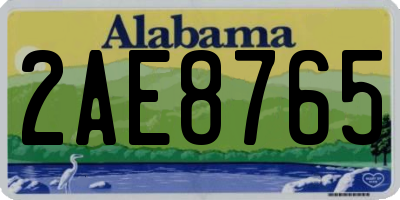 AL license plate 2AE8765