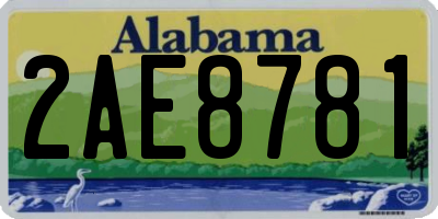 AL license plate 2AE8781