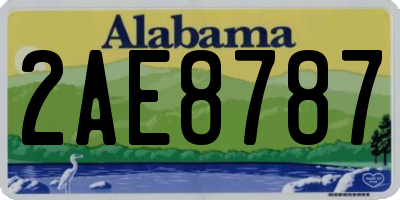 AL license plate 2AE8787