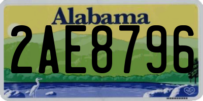 AL license plate 2AE8796