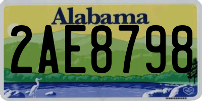 AL license plate 2AE8798