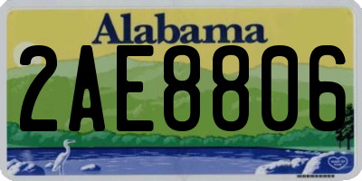 AL license plate 2AE8806