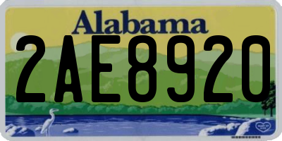 AL license plate 2AE8920
