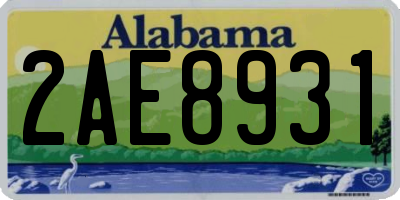 AL license plate 2AE8931