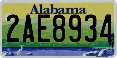 AL license plate 2AE8934