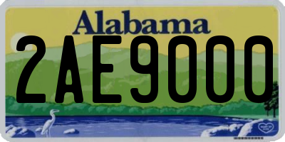 AL license plate 2AE9000