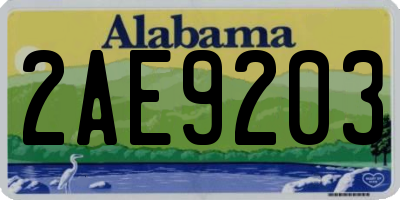 AL license plate 2AE9203
