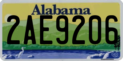 AL license plate 2AE9206