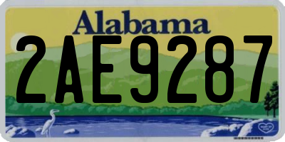 AL license plate 2AE9287