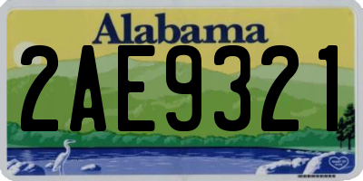 AL license plate 2AE9321