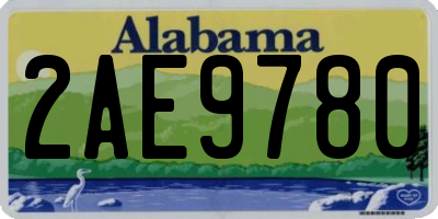 AL license plate 2AE9780