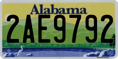 AL license plate 2AE9792