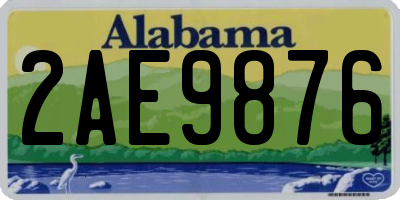 AL license plate 2AE9876