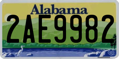 AL license plate 2AE9982