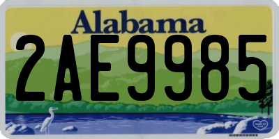 AL license plate 2AE9985