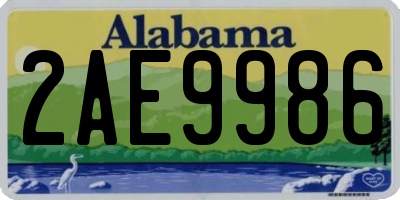 AL license plate 2AE9986