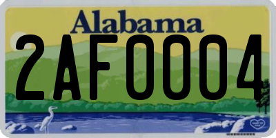 AL license plate 2AF0004