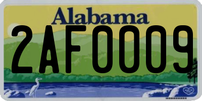 AL license plate 2AF0009