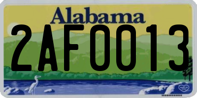 AL license plate 2AF0013