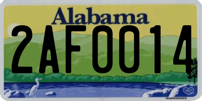 AL license plate 2AF0014