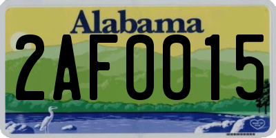 AL license plate 2AF0015