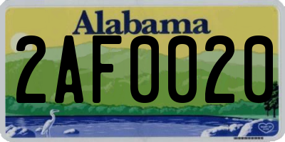 AL license plate 2AF0020